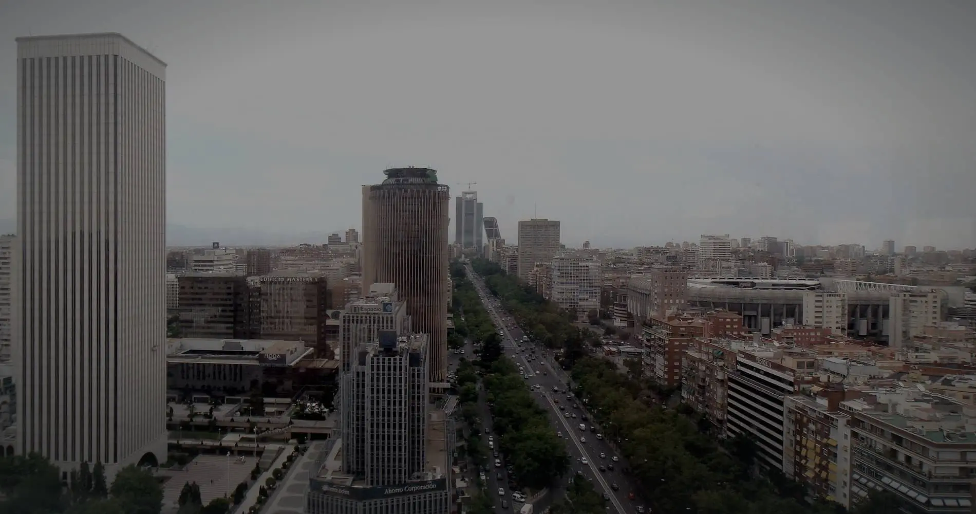 Paseo de la Castellana, Madrid, visto desde lo alto