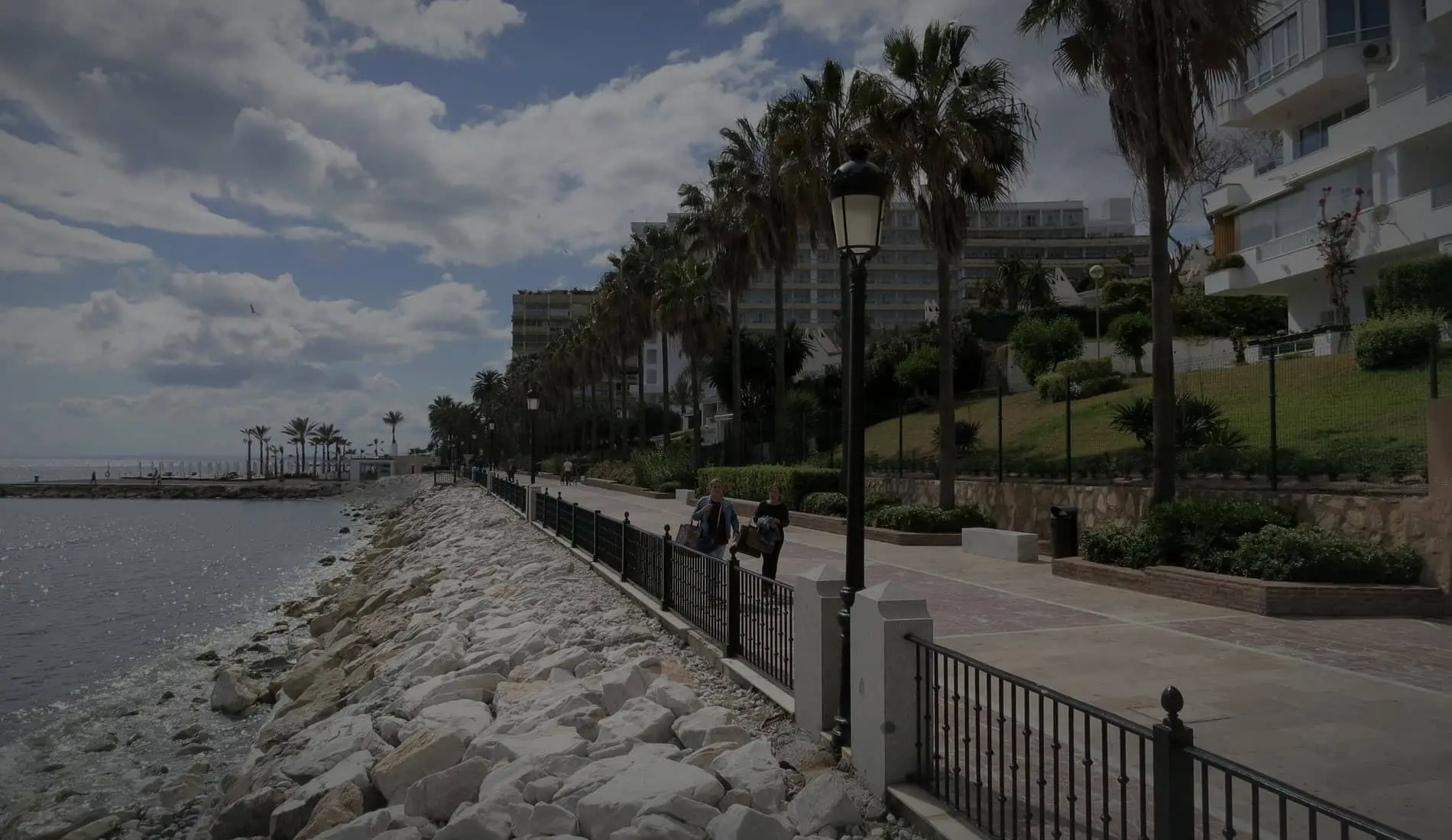 The seafront promenade in Marbella